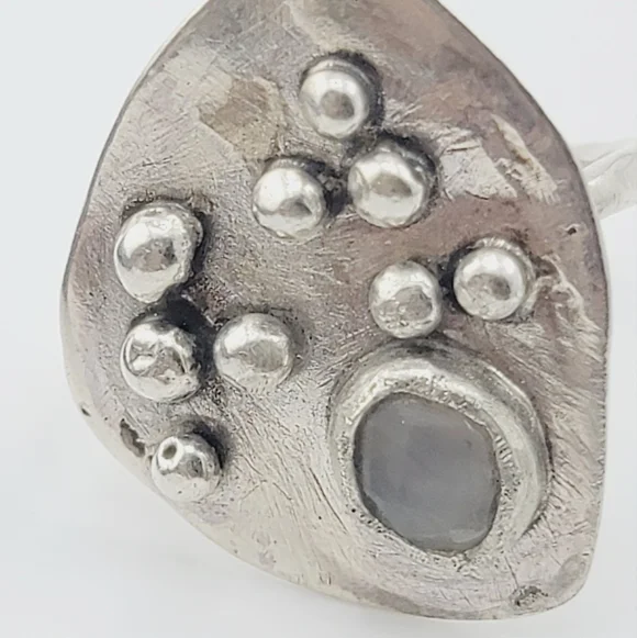MOONSTONE RING HANDMADE IN STERLING SILVER METAL SIZE 6.5 - Picture 4 of 6